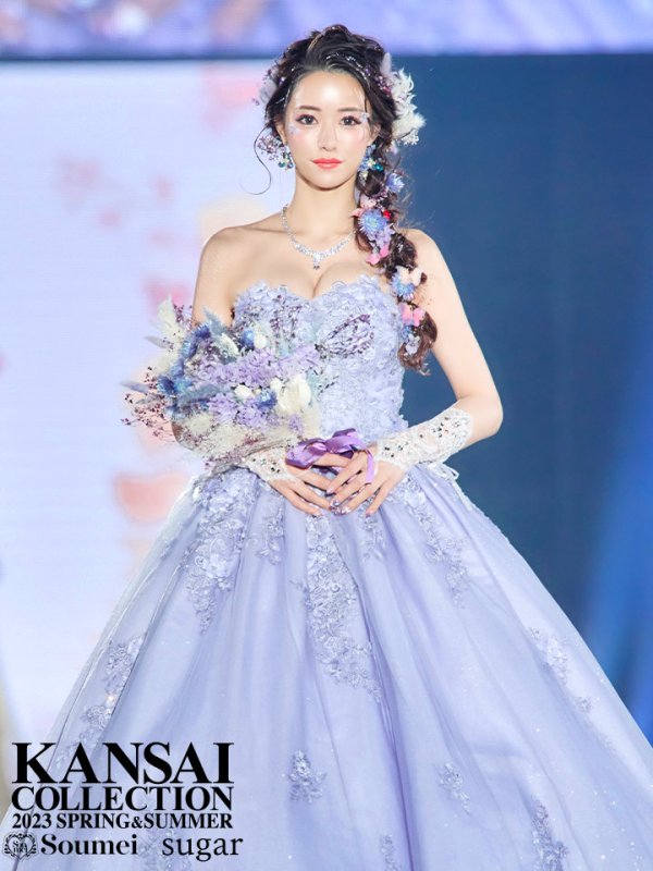 画像4: 【るな / 関西コレクション着用】【ANGEL R/エンジェルアール】ベア/ ウェディング/ バースデー/ プリンセス/ フラワーパール/ ビジュー/ ラメ/ キャバドレスlong[OF2] (4)