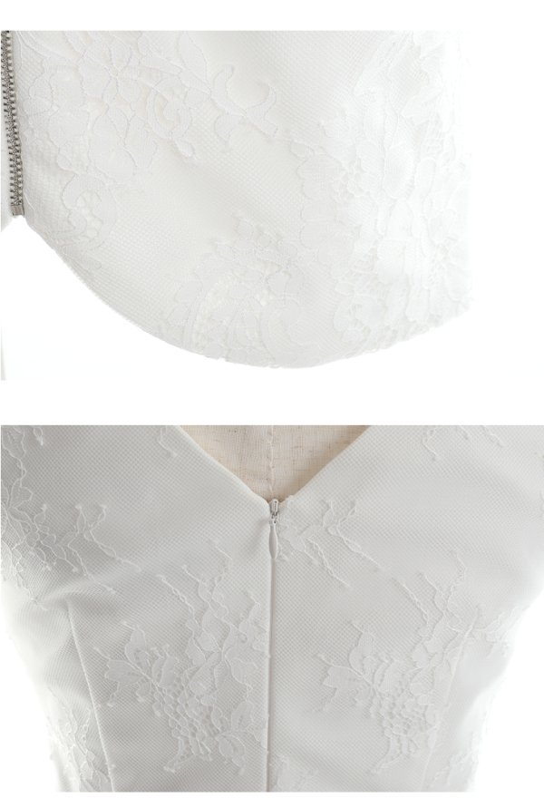 画像6: 訳あり商品☆ビジュー取れ☆【Glossy/グロッシー】サイドレース切替/ フロントジッパー/ タイト/ ミニドレス/ キャバドレス[OF08] (6)