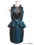 画像12: 【ROBE de FLEURS Glossy/ローブ・ド・フルール グロッシー】ビジュー/ レース/ ペプラム/タイト/ ミニドレス/ キャバドレス[OF2] (12)