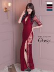画像1: 【Lサイズあり】 【ROBE de FLEURS Glossy/ローブ・ド・フルール グロッシー】ジップ/ ZIP 袖あり/サイドレース切替/ ロングドレス/ キャバドレスlong[OF2] (1)