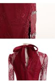 画像38: 【Lサイズあり】 【ROBE de FLEURS Glossy/ローブ・ド・フルール グロッシー】ジップ/ ZIP 袖あり/サイドレース切替/ ロングドレス/ キャバドレスlong (38)