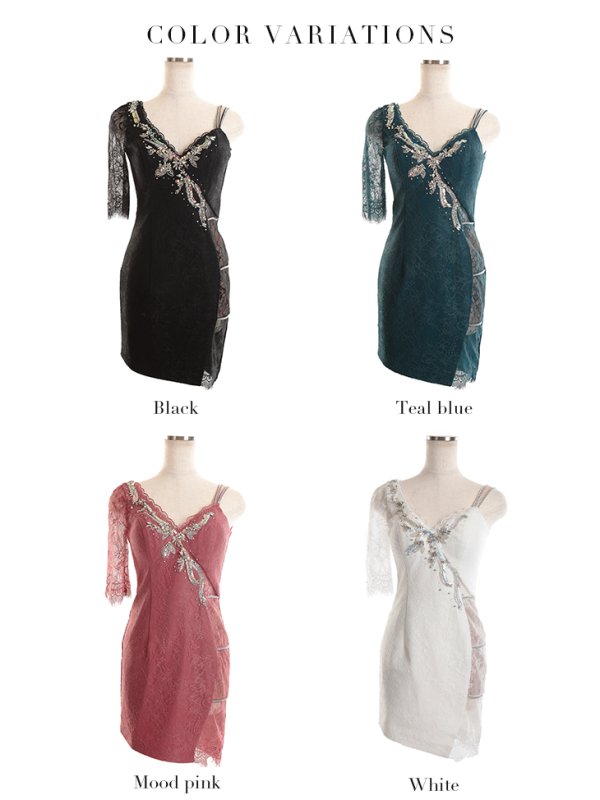 画像15: XSサイズあり【Glossy/グロッシー】フロントジッパー/ ベルト/ キャミソール/ シアー/ タイト/ ミニドレス/ キャバドレス[OF08] (15)