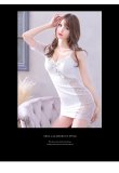 画像6: XSサイズあり【Glossy/グロッシー】フロントジッパー/ ベルト/ キャミソール/ シアー/ タイト/ ミニドレス/ キャバドレス[OF08] (6)