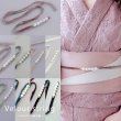 画像1: 【浴衣小物】ベロアパールモチーフ飾り紐 / 帯飾り / 飾り帯 [YMT] (1)