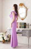 画像2: XLサイズあり【Luxe Style/リュクススタイル】フリルワンショルダー/ ストレッチ/ スリット/ マーメイド/ ロングドレス/ キャバドレス long【HC03】 (2)