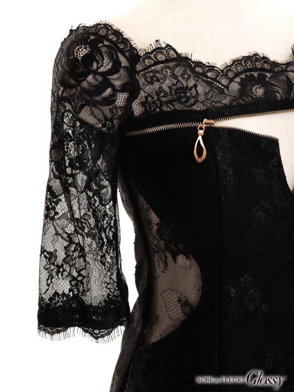 画像16: 【Glossy/グロッシー】オフショル/ ジップ/ ZIPフロントジップ/ ZIP 袖あり/ タイト/ ミニドレス/ キャバドレス【OF08】 (16)