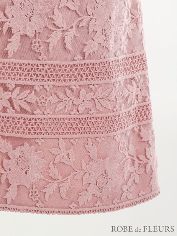 画像20: XSサイズあり【ROBE de FLEURS/ローブドフルール】ビジュー襟/ フラワーレース/ タイト/ ミニドレス/ キャバドレス[OF2] (20)
