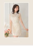 画像11: XSサイズあり【ROBE de FLEURS/ローブドフルール】ビジュー襟/ フラワーレース/ タイト/ ミニドレス/ キャバドレス[OF2] (11)