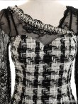 画像4: Lサイズあり【DEA.by ROBE de FLEURS/ディアバイローブドフルール】ツイード/ レーススリーブ/ 七分袖/ 長袖/ タイト/ ミニドレス/ キャバドレス[OF2] (4)
