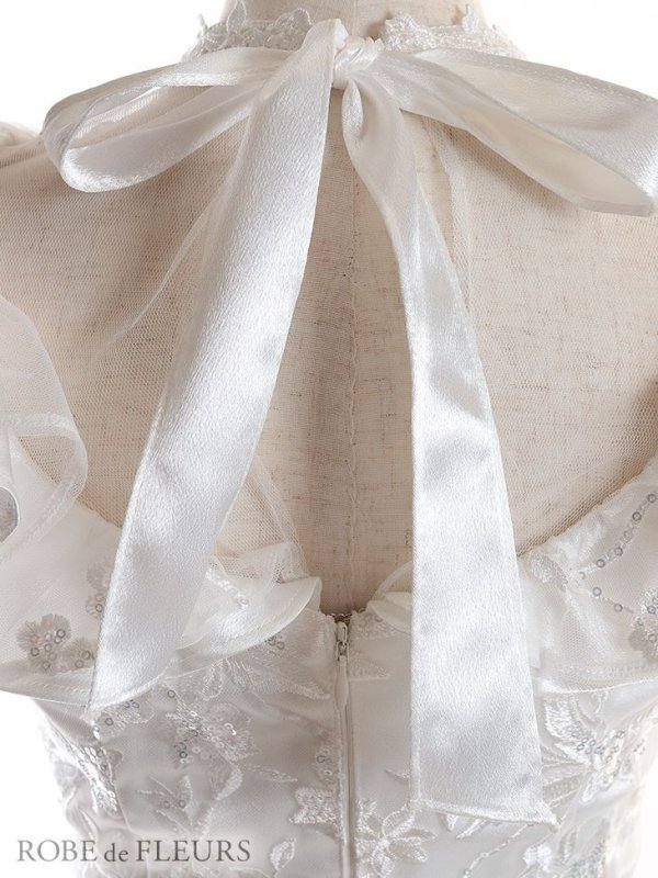 画像11: 【ROBE de FLEURS/ローブドフルール】ビジューライン/ Vカット/ フリルスリーブ/ 刺繍レース/ タイト/ ミニドレス/ キャバドレス[OF08] (11)