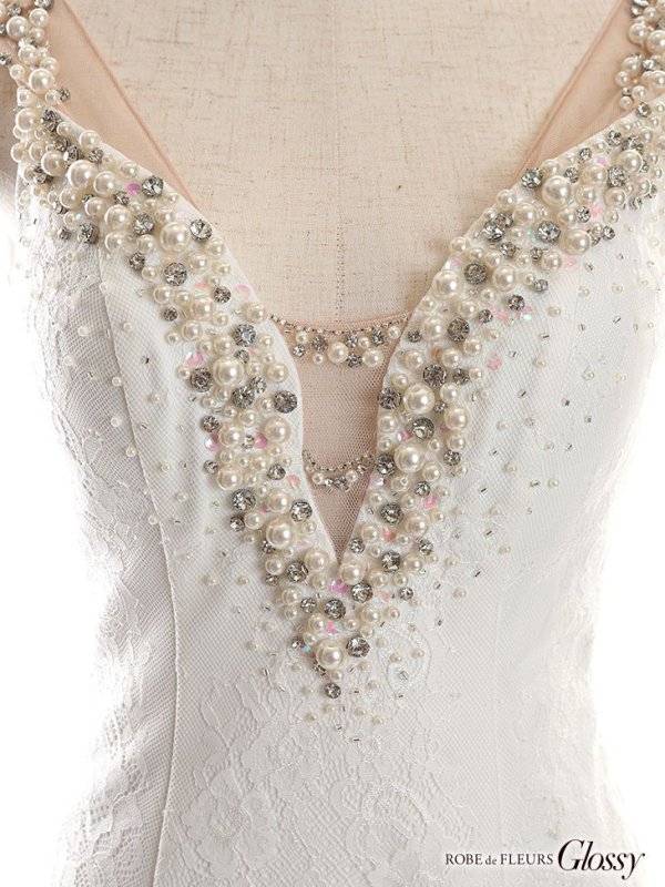 画像12: XSサイズあり【Glossy/グロッシー】レース /パール /ビジュー/ ノースリーブ/ タイト/ ミニドレス/ キャバドレス【OF08】 (12)