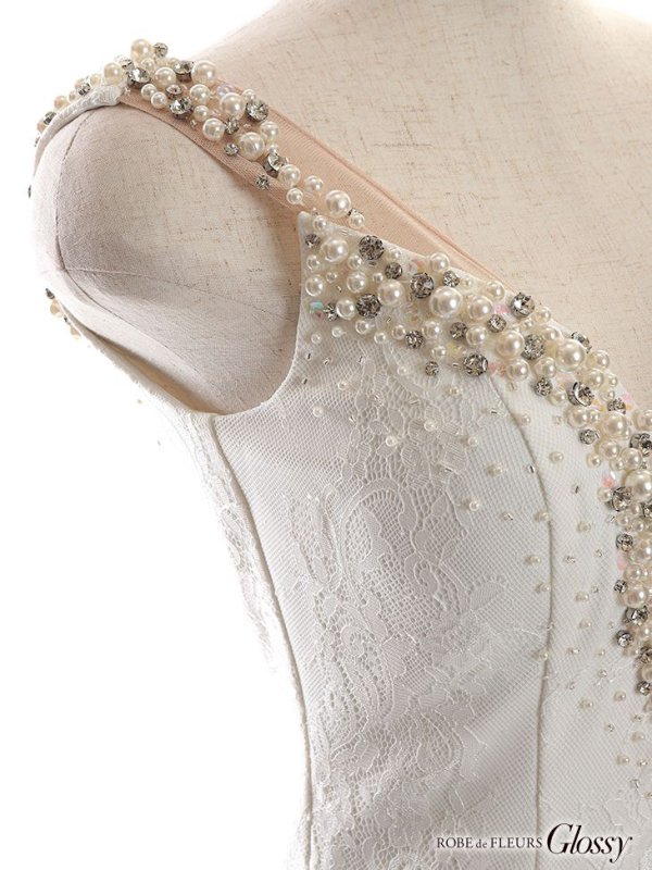 画像13: XSサイズあり【Glossy/グロッシー】レース /パール /ビジュー/ ノースリーブ/ タイト/ ミニドレス/ キャバドレス【OF08】 (13)