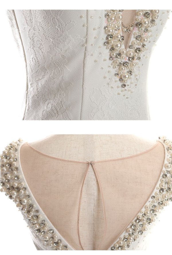 画像16: XSサイズあり【Glossy/グロッシー】レース /パール /ビジュー/ ノースリーブ/ タイト/ ミニドレス/ キャバドレス【OF08】 (16)