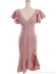 画像8: Lサイズあり【DEA. by ROBE de FLEURS/ディアバイローブドフルール】マーメイド/ 総レース/ フリル/ ワンピース/ 膝丈/ ミディアム/タイト/ ミニドレス/ キャバドレス[OF2] (8)