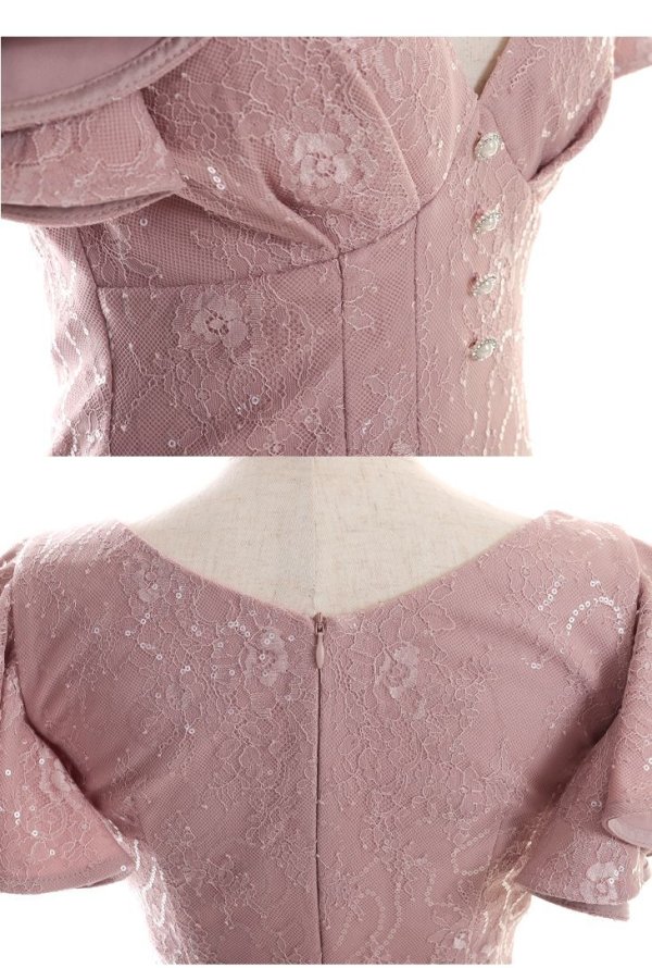 画像10: Lサイズあり【DEA./ディア】マーメイド/ 総レース/ フリル/ ワンピース/ 膝丈/ ミディアム/タイト/ ミニドレス/ キャバドレス【OF08】 (10)