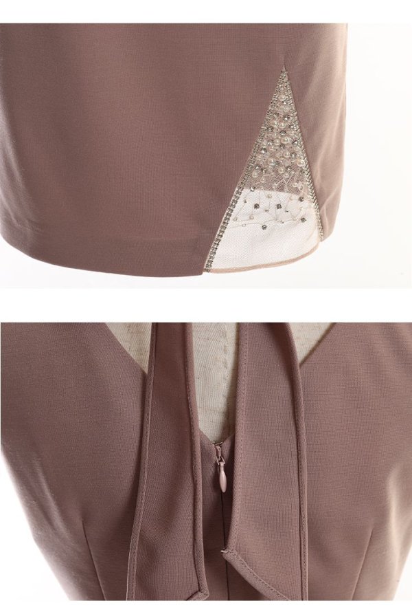 画像17: XSサイズあり【Glossy/グロッシー】フロントジップ/ ZIP ウエストシースルー/ ビジュー/ ストレッチ/ タイト/ ミニドレス/ キャバドレス【OF08】 (17)