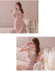 画像6: XSサイズあり【ROBE de FLEURS Glossy/ローブ・ド・フルール グロッシー】フロントジップ/ ZIP ウエストシースルー/ ビジュー/ ストレッチ/ タイト/ ミニドレス/ キャバドレス[OF2] (6)