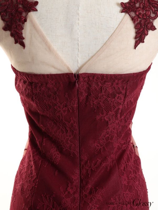 画像13: XSサイズあり【Glossy/グロッシー】ブロックチュール/ ビジュー/ レース/ タイト/ ミニドレス/ キャバドレス【OF08】 (13)