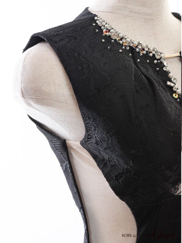 画像9: 【Glossy/グロッシー】総レース/ バストカットデザイン/ ビジュー/ タイト/ ミニドレス/ キャバドレス【OF08】 (9)