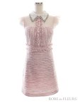 画像8: XSサイズあり【ROBE de FLEURS/ローブドフルール】ラメツイード/ ビジュー/ 襟つき/ 台形スカート/ ミニドレス/ キャバドレス[OF2] (8)