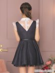 画像2: 【ROBE de FLEURS/ローブドフルール】パール/ ベルト付き/ラウンドカラー/ フレア/ ミニドレス/ キャバドレス[OF2] (2)