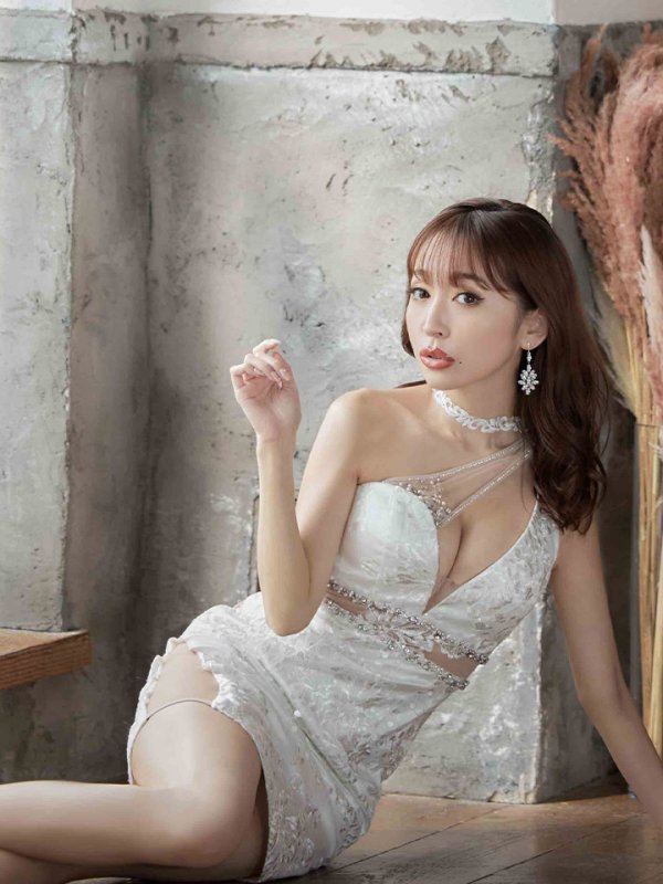 画像4: 【Glossy/グロッシー】レース/ スパンコール/ サイドチュール/ タイト/ ミニドレス/ キャバドレス[OF2] (4)