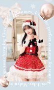 画像5: 【即日発送！】【クリスマスコスプレ9点セット】【Malymoon/マリームーン】スパークリージュエルリボンサンタ【SM-ML/2カラー】[OF03] (5)