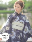 画像3: 【即日発送】【NIGHTS掲載】向日葵柄黒色浴衣【浴衣３点セット 浴衣/帯/下駄】[OF04] (3)