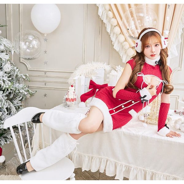 画像9: 【即日発送！】【クリスマスコスプレ6点セット】【Malymoon/マリームーン】イヤーマフチャーミーニットサンタ【フリーサイズ/1カラー】[HC03] (9)