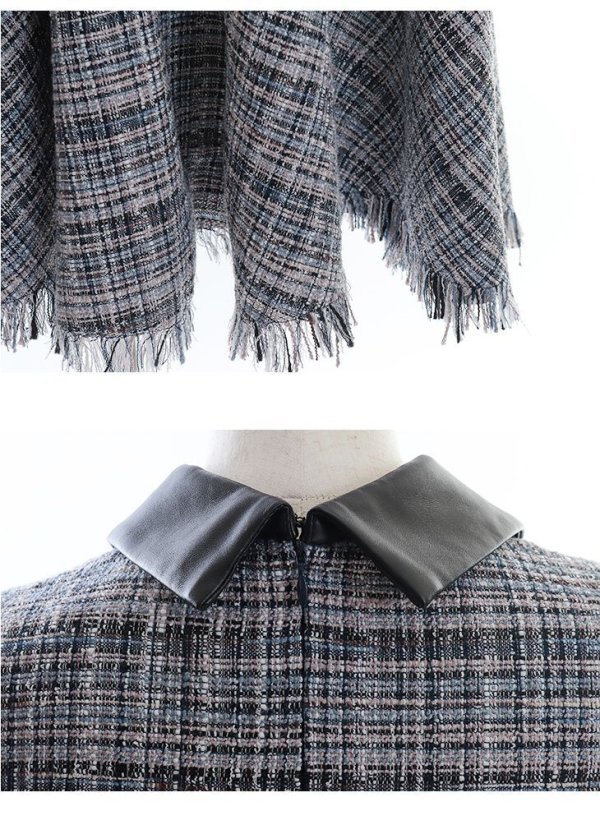 画像17: 門りょうちゃん着用☆sugar限定カラー☆Lサイズあり【DEA./ディア】襟フロントジップ/ ツイード/ ミディアム丈/ ひざ丈/ ミニドレス/ フレア/キャバドレス【OF08】 (17)