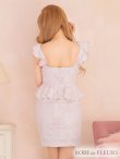 画像3: Lサイズあり【ROBE de FLEURS/ローブドフルール】立体フラワー/ シアー/ レース/ ペプラム/ タイト/ ミニドレス/ キャバドレス[OF2] (3)