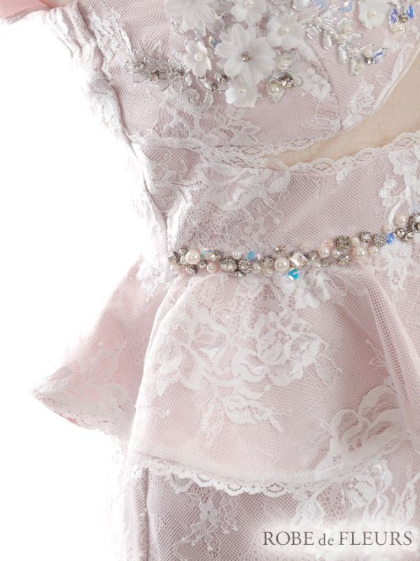 画像15: Lサイズあり【ROBE de FLEURS/ローブドフルール】立体フラワー/ シアー/ レース/ ペプラム/ タイト/ ミニドレス/ キャバドレス[OF08] (15)