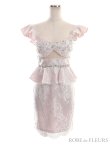 画像7: Lサイズあり【ROBE de FLEURS/ローブドフルール】立体フラワー/ シアー/ レース/ ペプラム/ タイト/ ミニドレス/ キャバドレス[OF2] (7)
