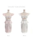 画像15: Lサイズあり【ROBE de FLEURS/ローブドフルール】立体フラワー/ シアー/ レース/ ペプラム/ タイト/ ミニドレス/ キャバドレス[OF2] (15)