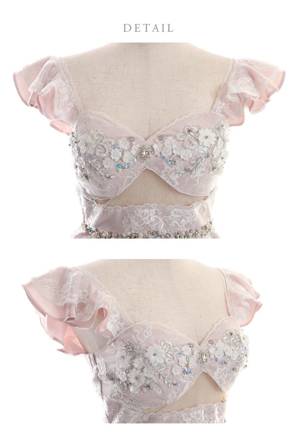 画像12: Lサイズあり【ROBE de FLEURS/ローブドフルール】立体フラワー/ シアー/ レース/ ペプラム/ タイト/ ミニドレス/ キャバドレス[OF08] (12)