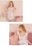 画像4: Lサイズあり【ROBE de FLEURS/ローブドフルール】立体フラワー/ シアー/ レース/ ペプラム/ タイト/ ミニドレス/ キャバドレス[OF2] (4)