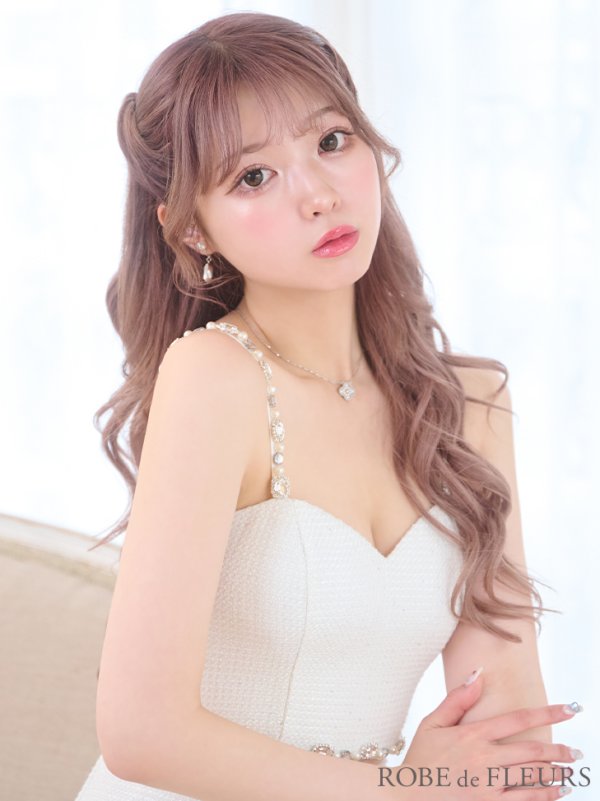 画像4: XSサイズあり【ROBE de FLEURS/ローブドフルール】スプリングツイード/ ビジュー/ パール/ セットアップ/ フレア/ ミニドレス/ キャバドレス[OF08] (4)