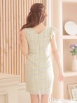 画像4: Lサイズあり【DEA. by ROBE de FLEURS/ディアバイローブドフルール】ツイード /フリル /アシンメトリー /ベルトデザイン /タイト/ ミニドレス/ キャバドレス[OF2] (4)