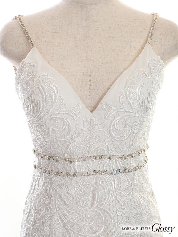 画像9: 【Glossy/グロッシー】バックチュール/ アシンメトリー/ ケミカルレース/ キャミソール/ タイト/ ミニドレス/ キャバドレス【HC02】 (9)