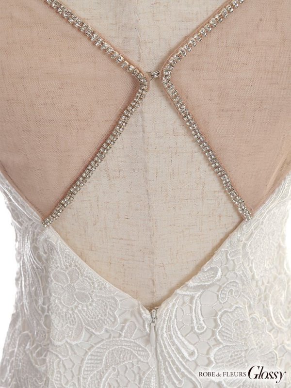 画像12: 【Glossy/グロッシー】バックチュール/ アシンメトリー/ ケミカルレース/ キャミソール/ タイト/ ミニドレス/ キャバドレス【HC02】 (12)