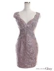 画像12: XSサイズあり【ROBE de FLEURS Glossy/ローブ・ド・フルール グロッシー】スカラップレース/ サイドチュール/ ビジュー/ ノースリーブ/ タイト/ ミニドレス/ キャバドレス[OF2] (12)