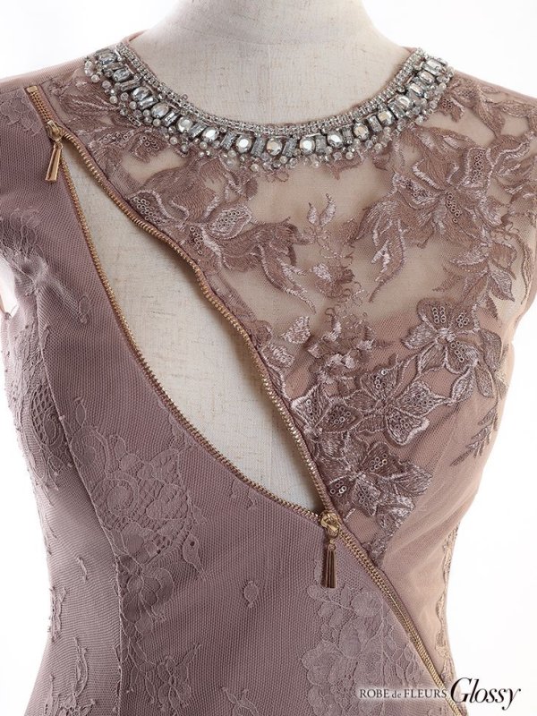 画像11: 期間限定カラー・XS-Lサイズあり☆【Glossy/グロッシー】フロントジップ/ ZIP シースルーレース/ タイト/ ミニドレス/ キャバドレス【HC02】 (11)