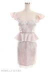 画像18: Lサイズあり【ROBE de FLEURS/ローブドフルール】立体フラワーモチーフ/ ペプラム/ タイト/ ミニドレス/ キャバドレス[OF2] (18)