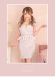 画像3: Lサイズあり【ROBE de FLEURS/ローブドフルール】立体フラワーモチーフ/ ペプラム/ タイト/ ミニドレス/ キャバドレス[OF2] (3)