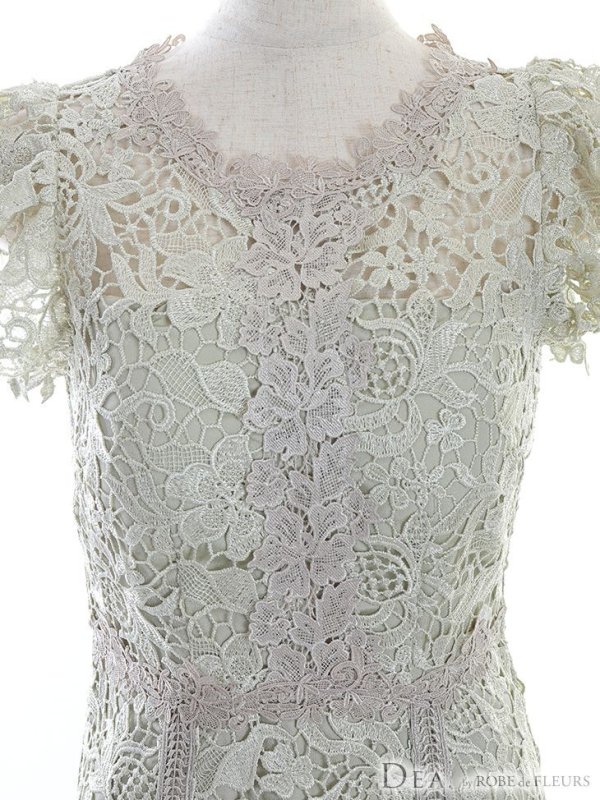 画像9: Lサイズあり【DEA./ディア】マーメイド/ フローラルレース/ ミディアム丈/ キャバドレス【OF08】 (9)