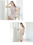 画像4: Lサイズあり【DEA. by ROBE de FLEURS/ディアバイローブドフルール】マーメイド/ フローラルレース/ ミディアム丈/ キャバドレス[OF2] (4)