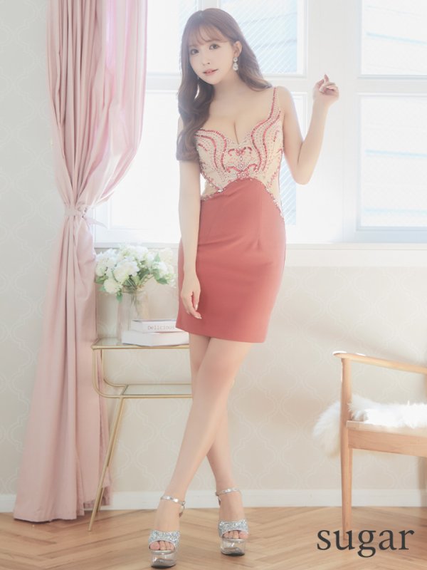 画像7: XSサイズあり【IRMA/イルマ】ワンカラー/ ビジュー/ シアー/ ノースリーブ/ ストレッチ/ タイト/ ミニドレス/ キャバドレス【HC02】 (7)