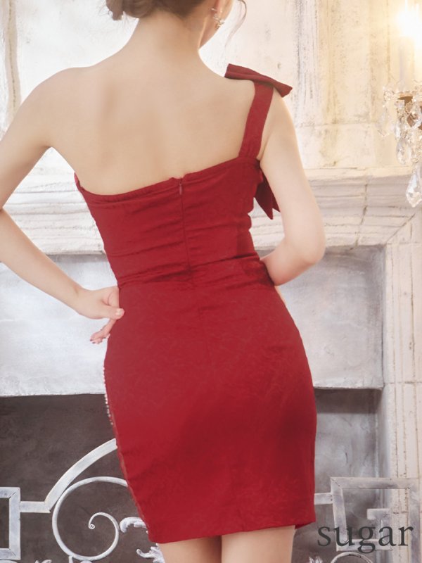 画像9: 【IRMA/イルマ】リボン/ ワンショル/ ベア/ フリル/ ビジュー/ パール/ タイト/ ミニドレス/ キャバドレス【HC02】 (9)