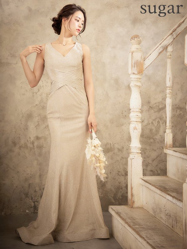 画像8: Lサイズあり【JEAN MACLEAN/ジャンマクレーン】マーメイド/ ラメ/ ワンカラー/ ロングドレス /キャバドレスlong[OF2A] (8)