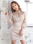 画像13: Lサイズあり☆【IRMA/イルマ】長袖/ 袖あり/ パフスリーブ/ レース/ 刺繍/ カットアウト/ ビジュー/ タイト/ ミニドレス/ キャバドレス【HC02】 (13)